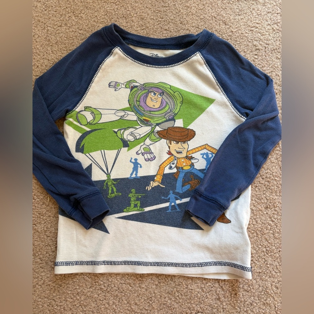 Disney Toy Story Kids Pajama Top - Navy and Cream